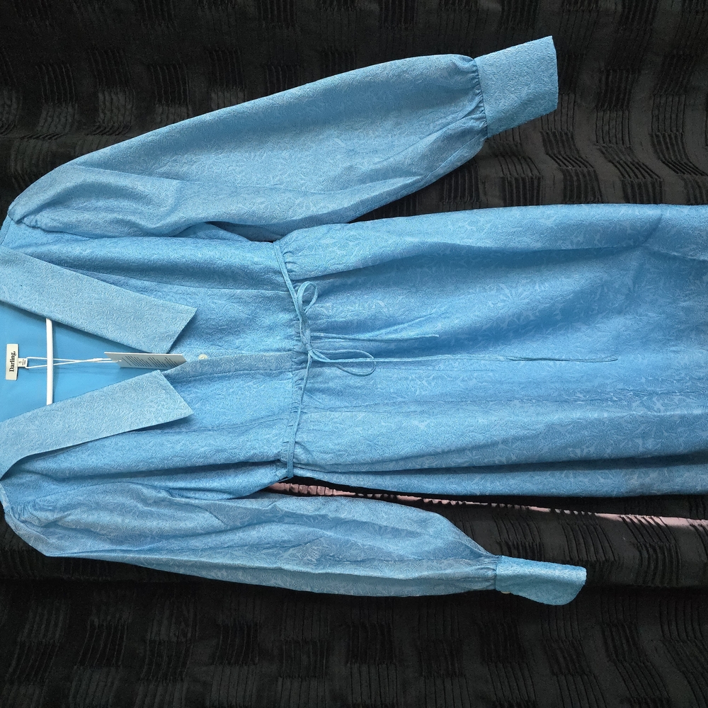 Elegant Blue Long-Sleeve Dress